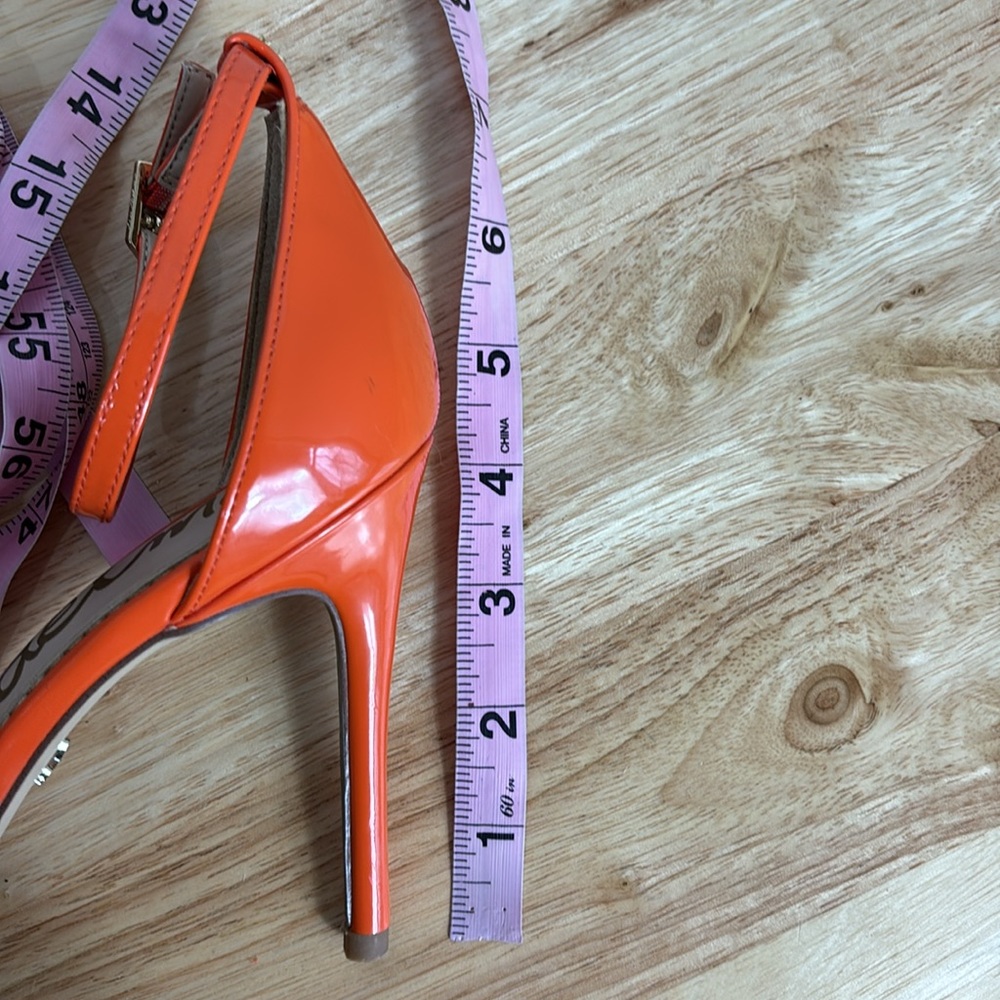 SAM EDELMAN SIZE 7.5 ARIELLA Orange open toe high heel sandals with ankle strap - Picture 13 of 13